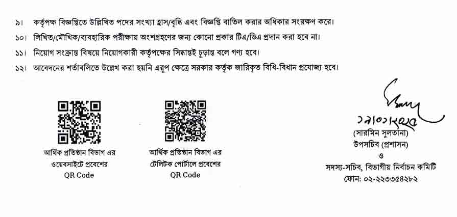আর্থিক প্রতিষ্ঠান বিভাগ নিয়োগ বিজ্ঞপ্তি ২০২৫ 3