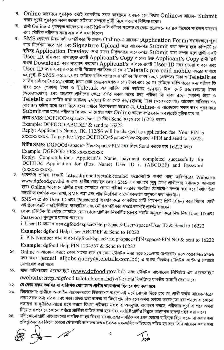 খাদ্য অধিদপ্তর নিয়োগ বিজ্ঞপ্তি ২০২৫ 5